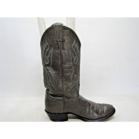 Justin Mens Size 9 D Gray Leather Cowboy Western Boots main image 8